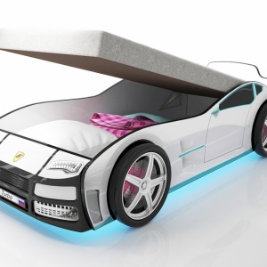 Кровать-машинка ''Турбо'' с подъёмным механизмом и матрасом