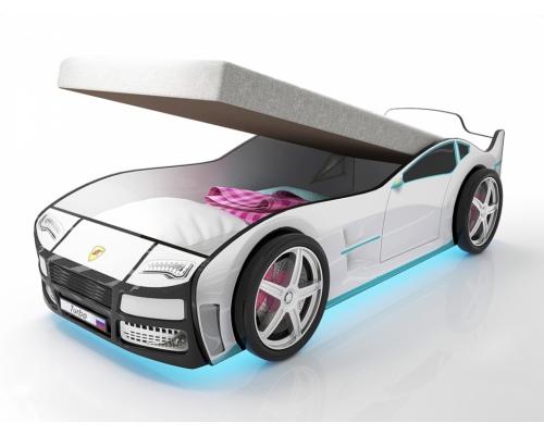 Кровать-машинка ''Турбо'' с подъёмным механизмом и матрасом