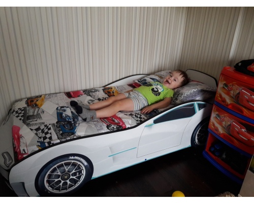 Кровать-машинка ''Турбо'' с подъёмным механизмом и матрасом