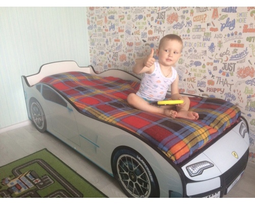 Кровать-машинка ''Турбо'' с подъёмным механизмом и матрасом