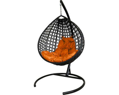 Подвесное кресло с ротангом ''Капля ЛЮКС'' Чёрное