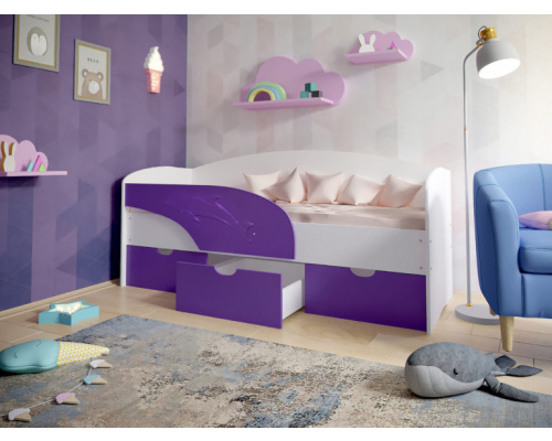 Детская кровать ''Дельфин'' МДФ   160*80