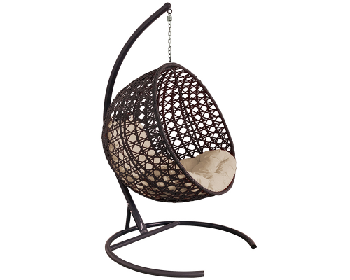 Подвесное кресло с ротангом ''Круг ЛЮКС'' Венге