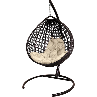 Подвесное кресло с ротангом ''Капля ЛЮКС'' Венге