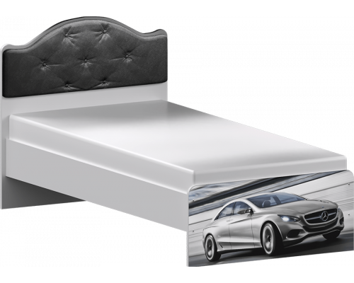 Кровать ''КАСПЕР'' с мягкой спинкой с фотопечатью