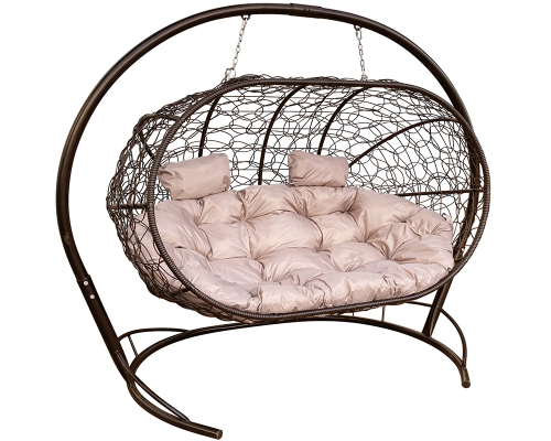 Подвесной диван с ротангом ''Лежебока'' Венге / Под заказ