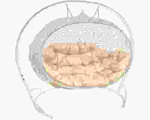 Подвесной диван с ротангом ''Улей'' Белый / Под заказ
