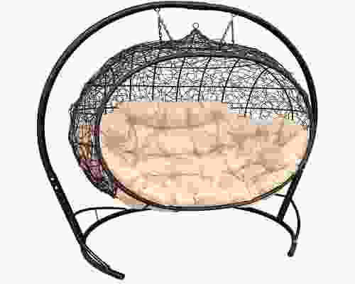 Подвесной диван с ротангом ''Улей'' Чёрный / Под заказ