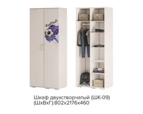 Шкаф 2-х створчатый ''Трио. Король спорта'' ШК-09