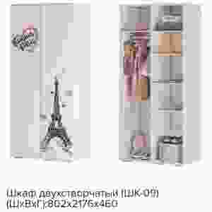 Шкаф 2х створчатый ''Трио. Бонжур'' ШК-09