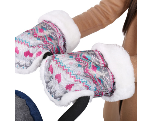 Рукавички для санок Ника Принт вязаный
