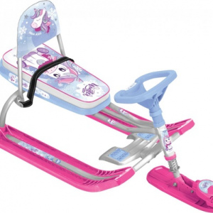 Снегокат ''Тимка спорт 4-1'' MAGIC с единорогом со спинкой ТС4-1М/ЕР