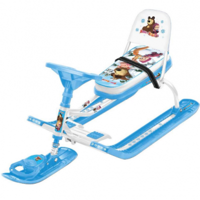 Снегокат ''Маша и Медведь'' со спинкой СММ2